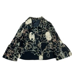 Samuel Dong‎ Women's S Abstract Art Swing Coat Funky Boho Cocktail Swirl